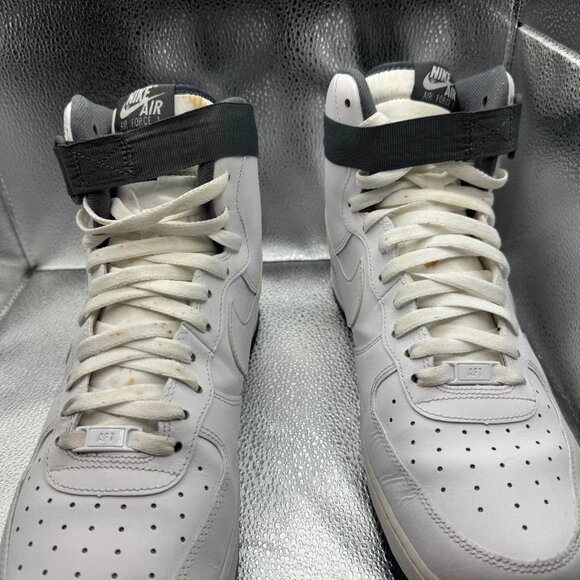 Size 12 Nike Air‎ Force 1 High Charcoal-White Mens Basketball Shoes CD0910-100 - Picture 6 of 12